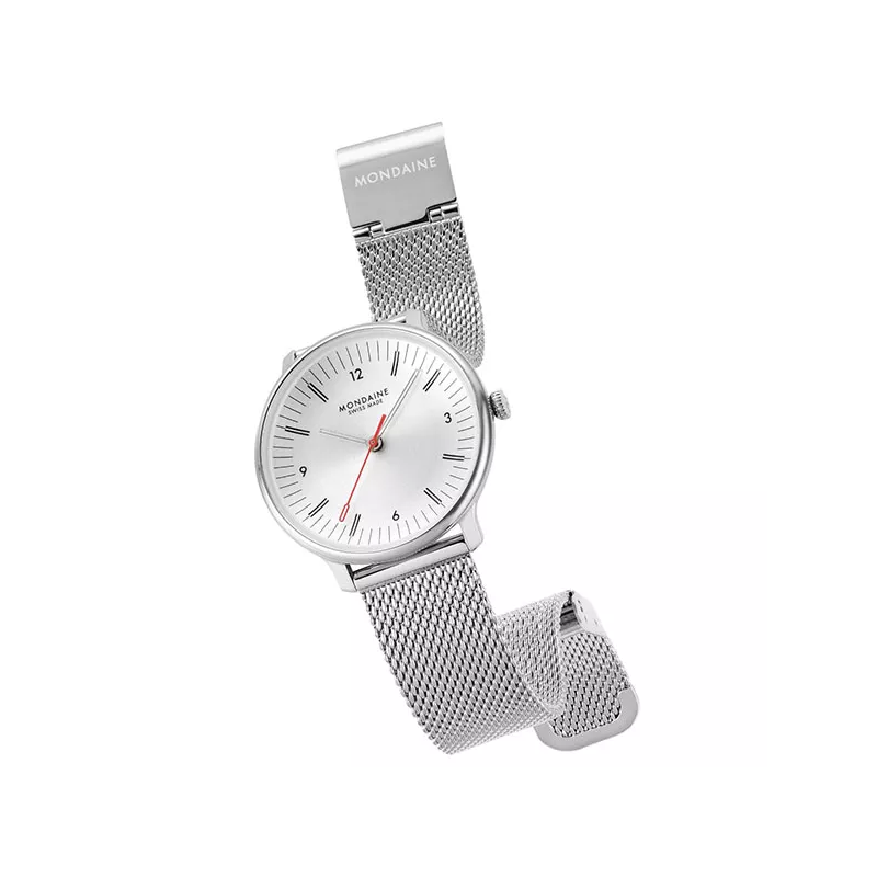 MONDAINE Doppio Quartz 33 Recy-Stahl grau