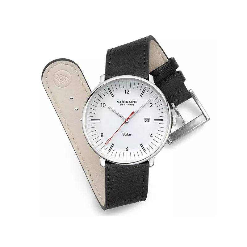 MONDAINE Doppio Solar 41 Recy-Stahl schwarz