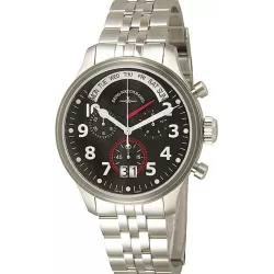 ZENO-WATCH BASEL Pilot Oversized XL Fliegeruhr Q Tag Datum Stahl