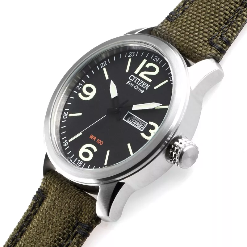 CITIZEN Fliegeruhr TagDatum Eco-Drive Solar Stahl