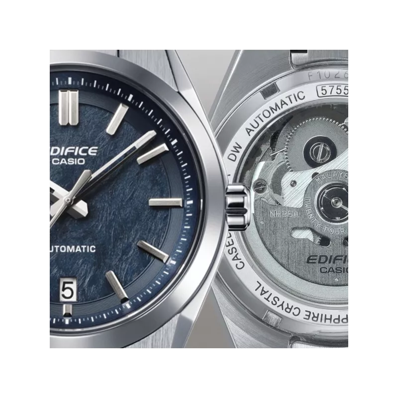 CASIO Edifice Automatik Uhr Edelstahl blau