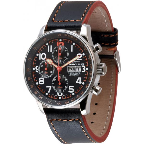 ZENO-WATCH BASEL, Pilot X-Large, Automatik Flieger Chrono schwarz