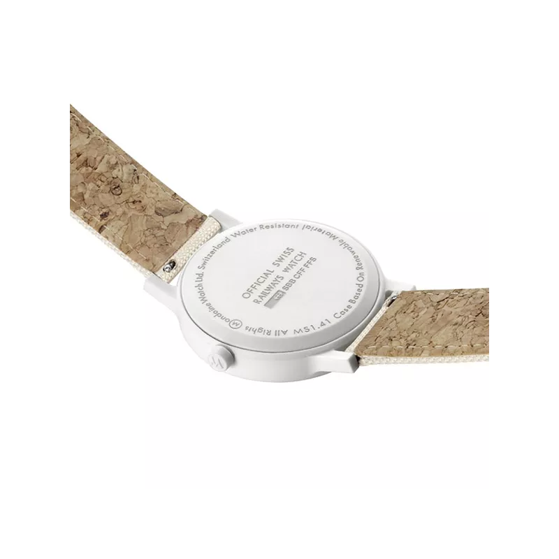 MONDAINE Essence Solar 41 Bahnhofsuhr weiss