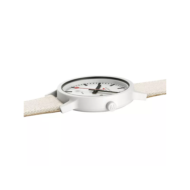 MONDAINE Essence Solar 41 Bahnhofsuhr weiss