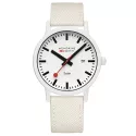 MONDAINE Essence Solar 41 Bahnhofsuhr weiss