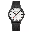 MONDAINE Essence Solar 41 Bahnhofsuhr schwarz