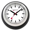 MONDAINE Globe Clock Quartz Tischuhr SBB Bahnhofsuhr schwarz