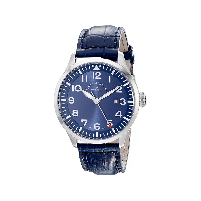ZENO-WATCH BASEL Pilot Navigator Quartz Fliegeruhr blau