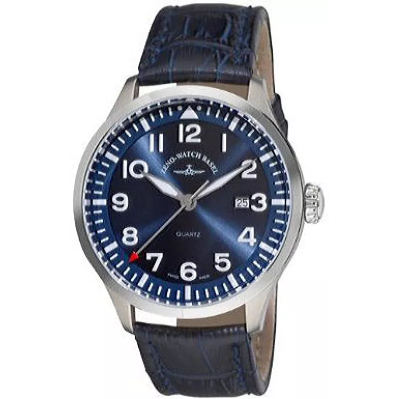 ZENO-WATCH BASEL Pilot Navigator Quartz Fliegeruhr blau