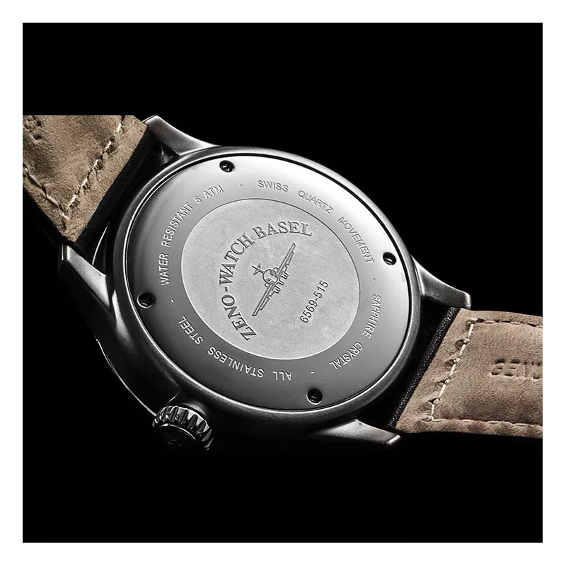 ZENO-WATCH BASEL Pilot Navigator Quartz Fliegeruhr schwarz
