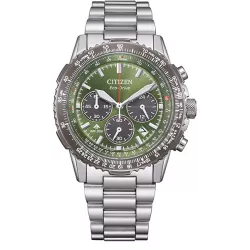 CITIZEN Promaster Sky Pilot Chrono Eco-Drive Solaruhr Stahl grün