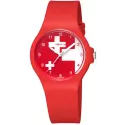 M-WATCH Core 37 Schweizer Quartzuhr rot weiss