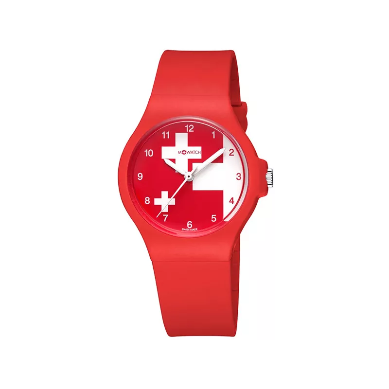 M-WATCH Core 37 Schweizer Quartzuhr rot weiss