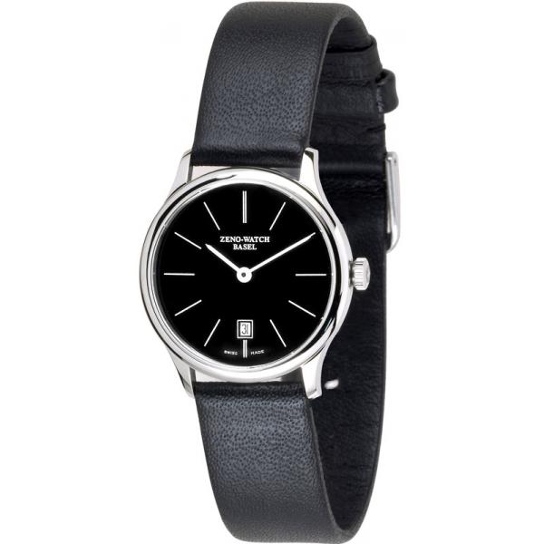 ZENO-WATCH BASEL, Bauhaus Damenuhr Quartz schwarz