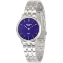 ZENO-WATCH BASEL Bauhaus Damenuhr Quartz Edelstahl blau