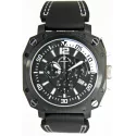 ZENO-WATCH BASEL Chronograph XL Quartzuhr Edelstahl schwarz