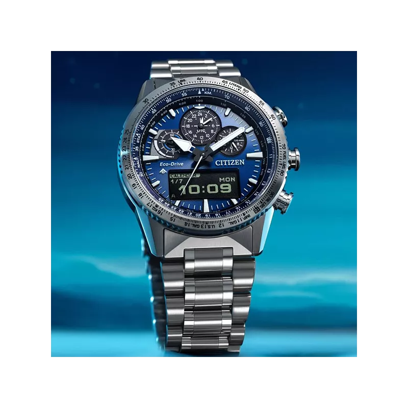 CITIZEN Promaster Sky Solar Digianalog Stahl blau