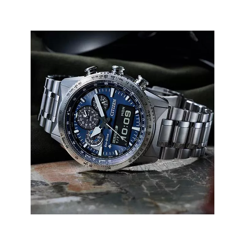 CITIZEN Promaster Sky Solar Digianalog Stahl blau