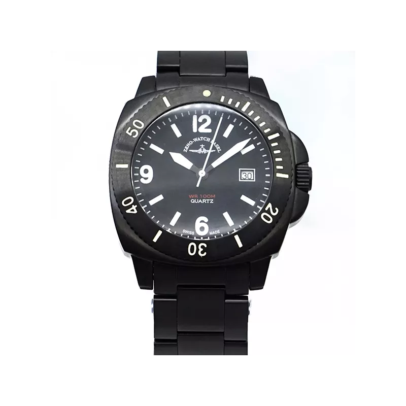 ZENO-WATCH BASEL Diver Look Quartzuhr schwarz