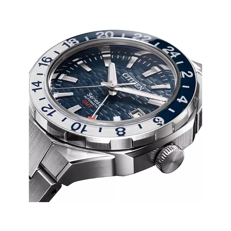 CITIZEN Series 8 GMT Automatik Stahl schwarz
