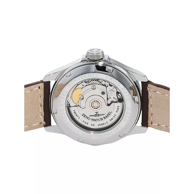 ZENO-WATCH BASEL Retro Basic Automatik Uhr Datum weiss