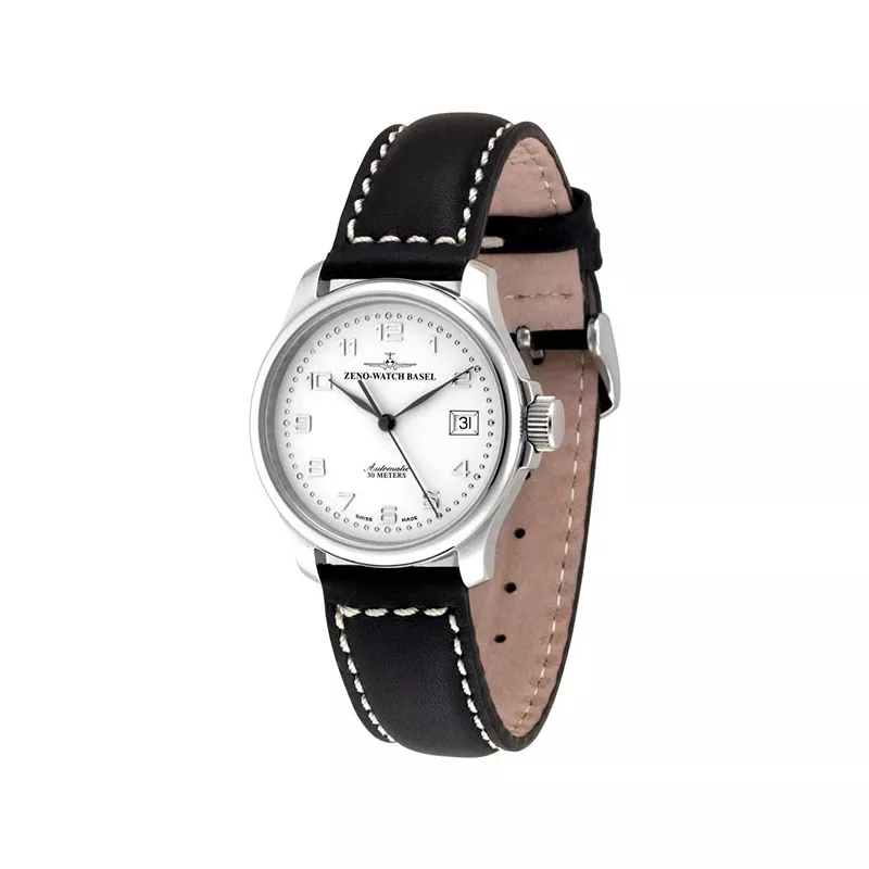 ZENO-WATCH BASEL Retro Basic Automatik Uhr Datum weiss