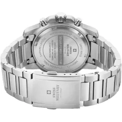 SWISS MILITARY Solar Chronograph 43 Edelstahl schwarz MB
