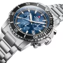 SWISS MILITARY Solar Chronograph 43 Edelstahl blau MB