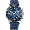 SWISS MILITARY Solar Chronograph 43 Edelstahl blau