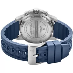 SWISS MILITARY Solar Chronograph 43 Edelstahl blau