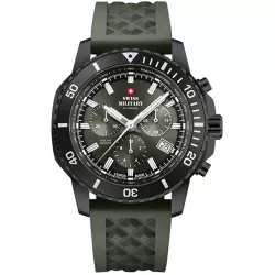 SWISS MILITARY Solar Chronograph 43 Edelstahl oliv