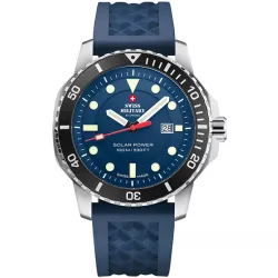 SWISS MILITARY Solar Sportuhr 43 Edelstahl blau