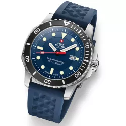 SWISS MILITARY Solar Sportuhr 43 Edelstahl blau