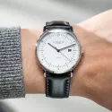 STERNGLAS Naos 38 Solaruhr weiss Stahl Leder schwarz