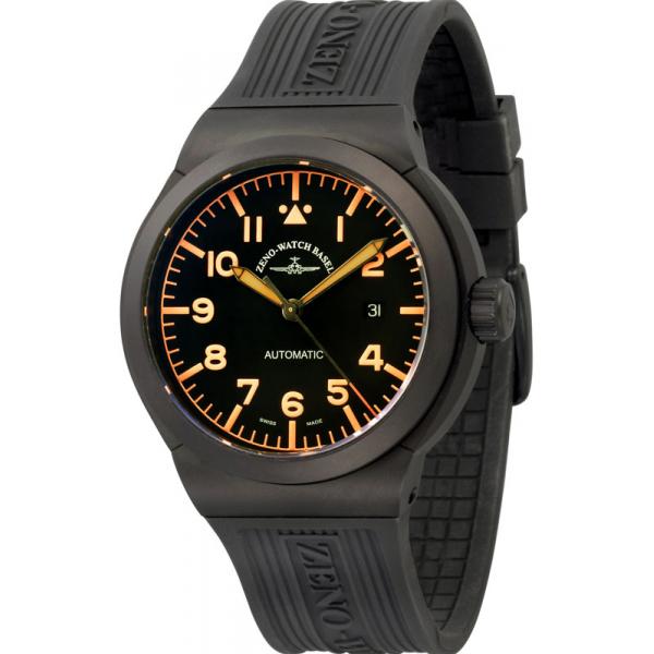 ZENO-WATCH BASEL, Pilot Raid N, Automatikuhr XL Titan schwarz/orange ZENO-WATCH BASEL, Pilot Raid N, Automatikuhr XL Titan schwarz/orange