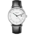 STERNGLAS Naos 38 Solaruhr weiss Stahl Leder schwarz