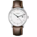 STERNGLAS Naos 38 Solaruhr weiss Stahl Leder braun