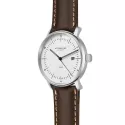 STERNGLAS Naos 38 Solaruhr weiss Stahl Leder braun