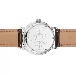 STERNGLAS Naos 38 Solaruhr weiss Stahl Bridle braun