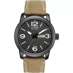 CITIZEN Fliegeruhr TagDatum Eco-Drive Solar Stahl schwarz