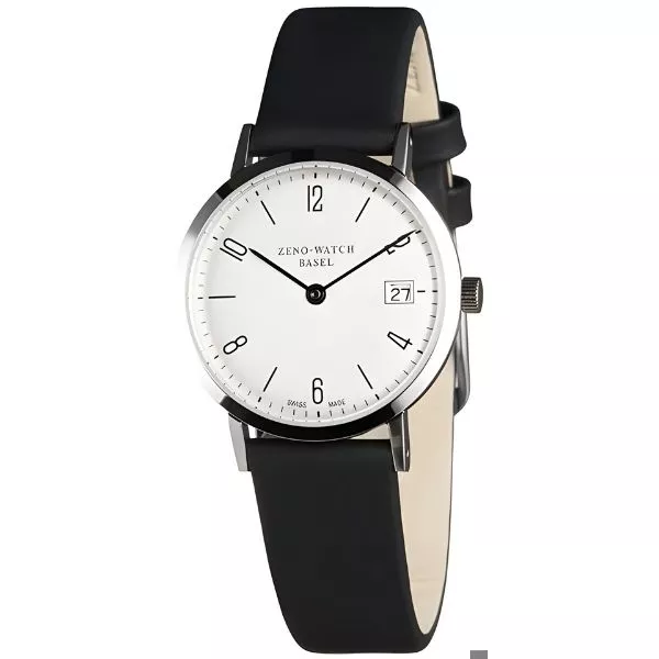 ZENO-WATCH BASEL Bauhaus Linea 32 Automatik Uhr Stahl Zahlen