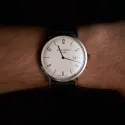 ZENO-WATCH BASEL Bauhaus Linea 39 Automatik Uhr Stahl Zahlen