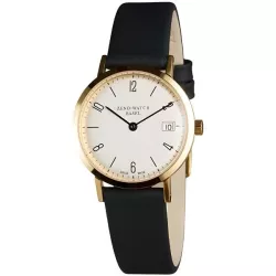 ZENO-WATCH BASEL Bauhaus Linea 32 Automatik Uhr gold Zahlen