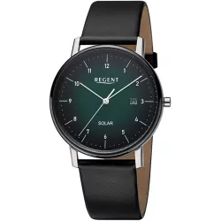 REGENT Pure 39 Solaruhr Edelstahl dunkelgrün