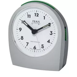 FILIUS Silent Arcus Funkwecker mit Licht silber