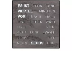 FILIUS Wort Tischuhr 28cm STONE anthrazit