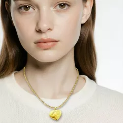 Anhänger Herz Diana 18K Gold mit Rosendekor