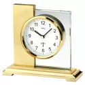 AMS Avantgarde Funk Tischuhr gold Glaseinsatz