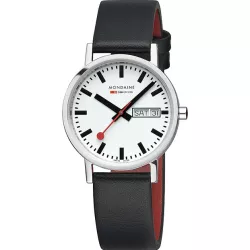 MONDAINE Classic 40 Bahnhofsuhr TagDatum