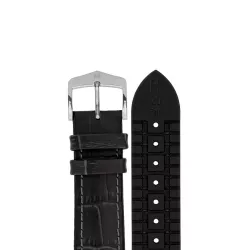 Uhrenband HIRSCH LederKautschuk Paul schwarz 18mm